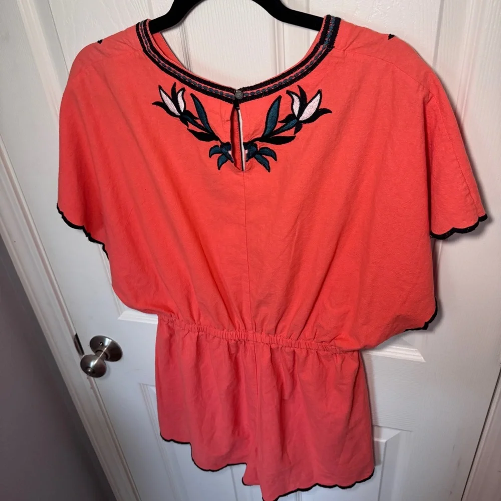 Free People Sophia Embroidered Romper